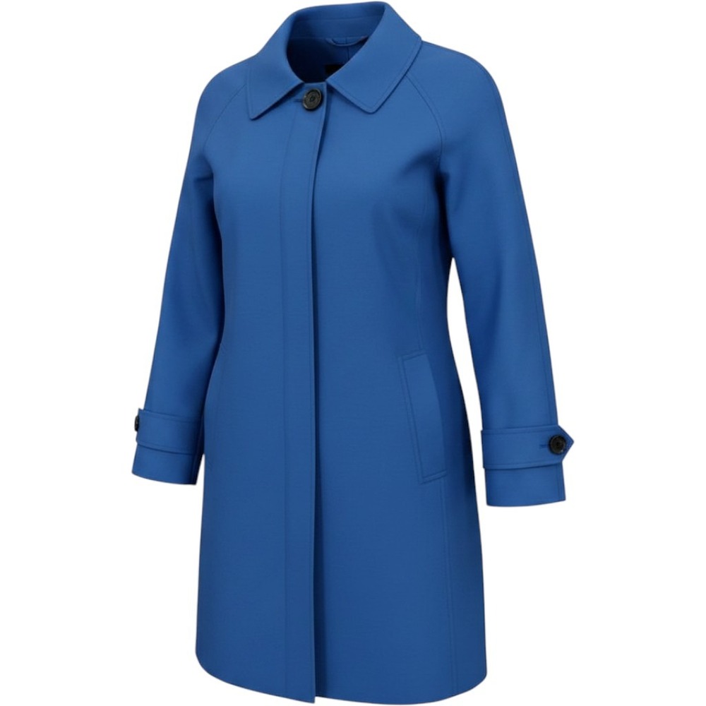 Sam Edelman Cobalt Blue Car Coat Jacket Mid Length Warm Trench Coat Women Size M